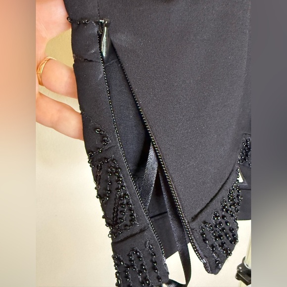 Bebe black Sequin evening occasion date night waist halter tank zip side XS EUC - Picture 5 of 9